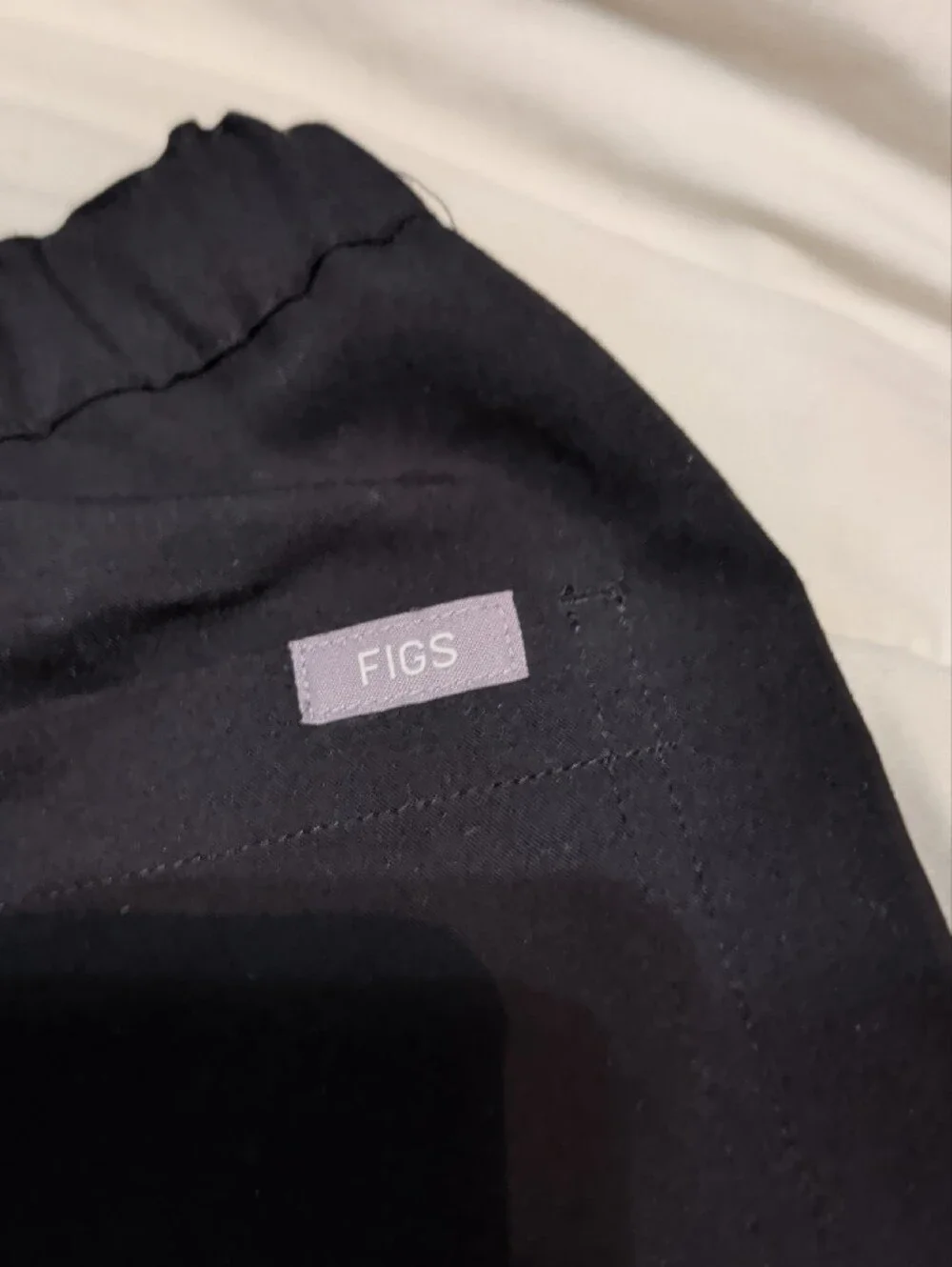 FIGS Men's Black Sweatpants with White Drawstring